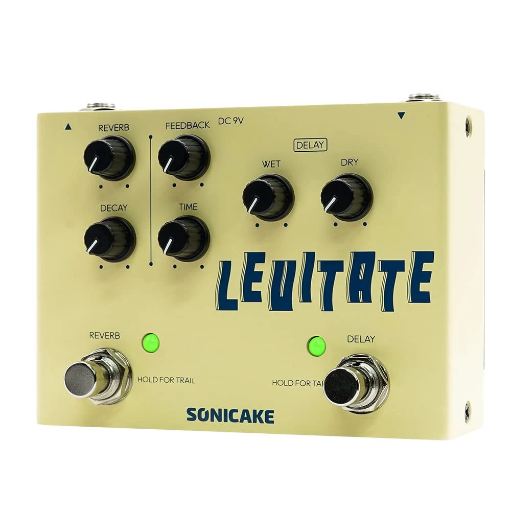 SONICAKE Digital Delay and Reverb Guitar Pedal 2 in 1 Guitar Effects Pedal Levitate