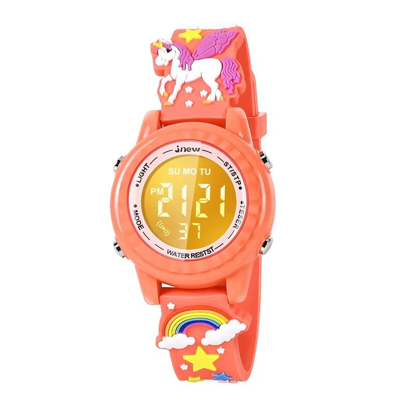 DOTODO Birthday Gifts for Girls Age 3-10 - Waterproof Watches for Kids - Learning & Educational Toys - Orange