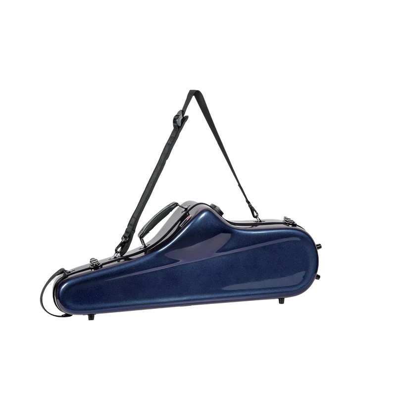 Crossrock Sleek Fiberglass Tenor Sax Case | Illusion Blue Shell, Compact Fit, TSA Lock, Backpack Straps – Lightweight Hard Case - Illusion Blue(CRF1020TSIB)