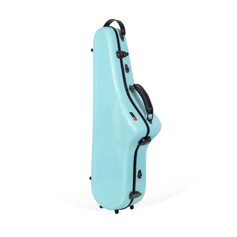 Crossrock Pro-Grade Tenor Saxophone Case | Mint Blue Finish, TSA Lock, Elite Protection, Detachable Straps, Accessory Pocket for Professional Musicians