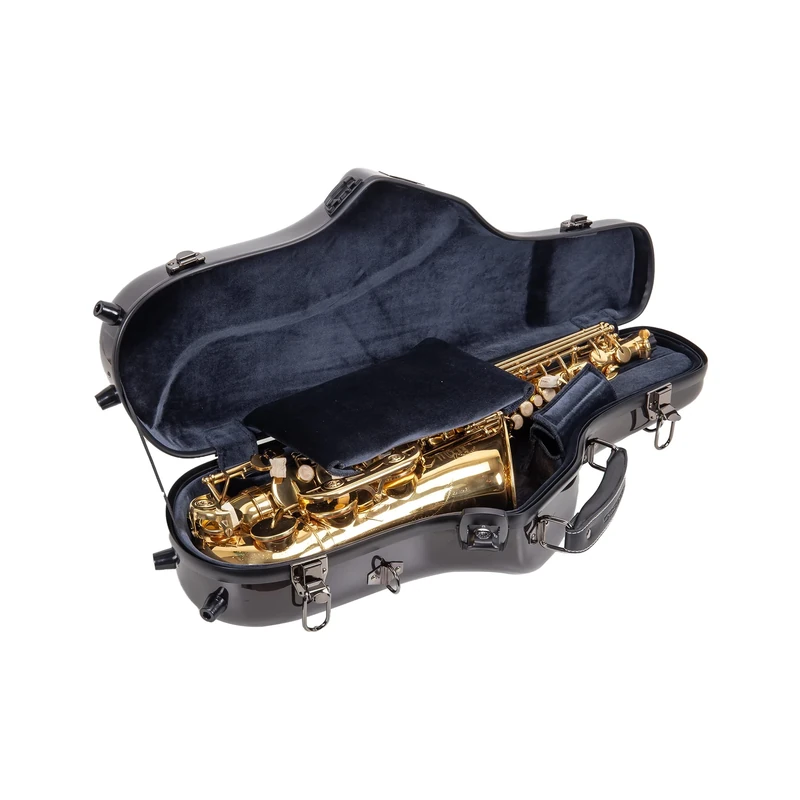 Crossrock Fiberglass Alto Saxophone Case-Includes Accessory Pocket, Removable Shoulder Straps, TSA Lock-Space Gray (CRF1020ASSG)