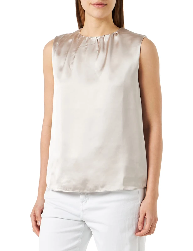 DreiMaster Klassik Women's Baradello Tie-Neck Blouse, Black Gold, S