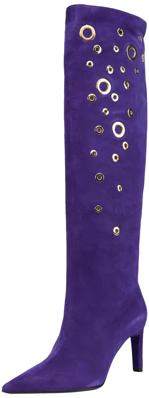 Pinko Women's Lehar Suede Boot - W88 Purple Prism - Size 3 UK