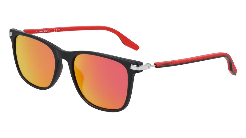 Converse CV544S NORTH END 002 Matte Black Sunglasses Man Iniettato, Modified Rectangle, 55