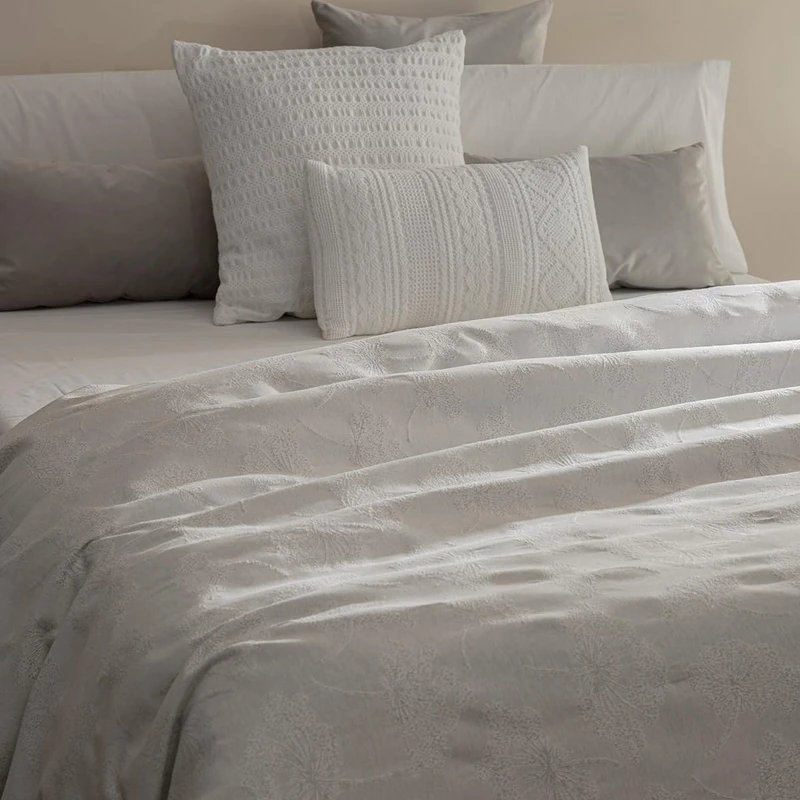 Sancarlos Aleli Jacquard Duvet Cover, 50% Cotton 50% Polyester, (Bed 105, Light Grey)
