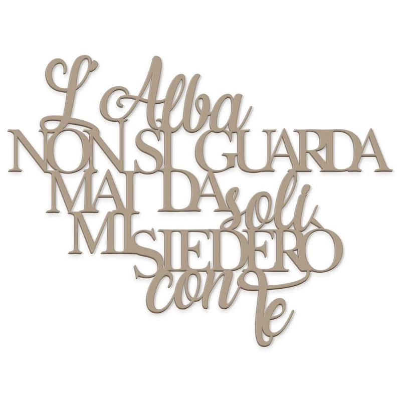 Wooden Written Sunrise Never Look At Yourself - Love Quote, Gift Idea Decorative Handwritten Decor Decoration