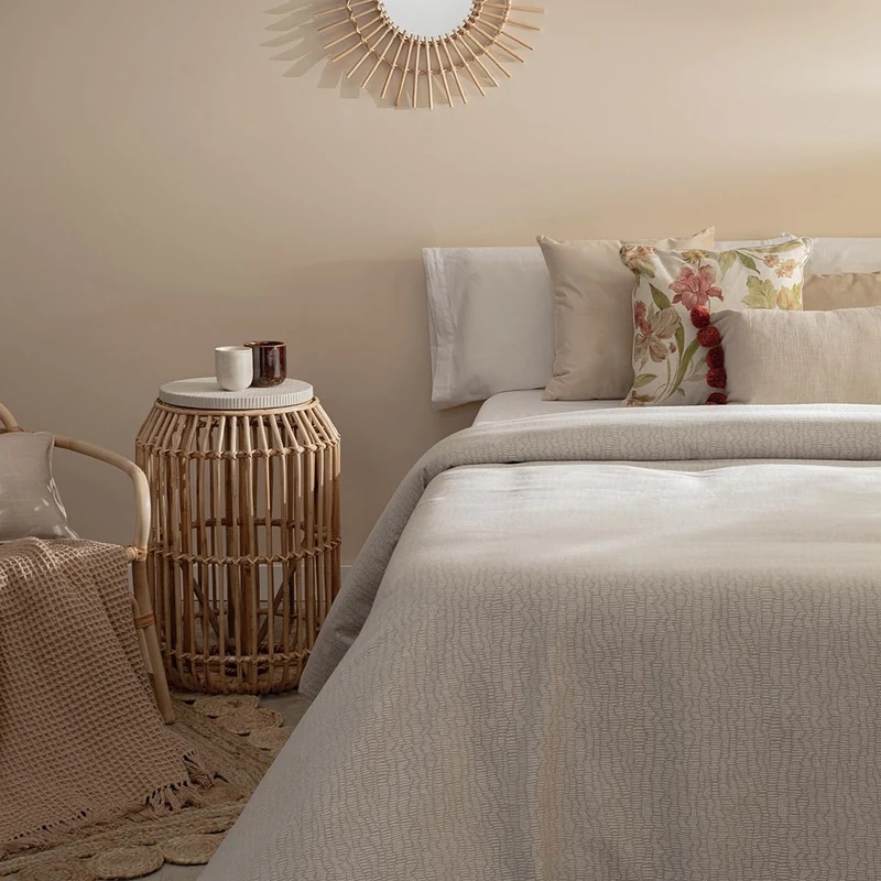 Sancarlos Aleli Jacquard Duvet Cover, 50% Cotton 50% Polyester, (Bed 105, Stone)