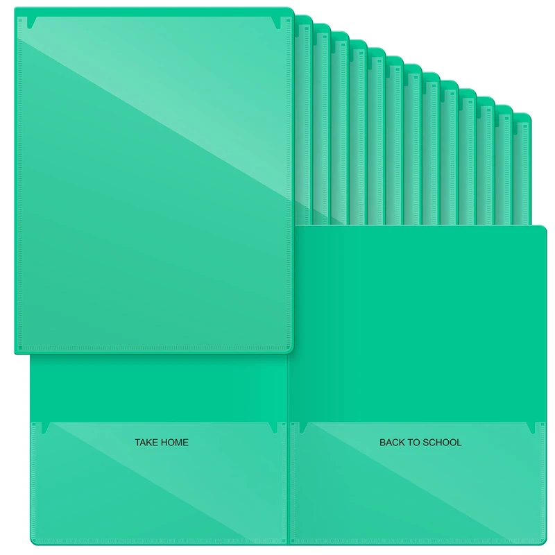 48 Pcs School to Home Folders Take Home Heavy Duty Folders 2 Pocket Folder Homework Folders for Students Parent Teacher Communication Folders for Kid Student Home Classroom, 11.8 x 9.45 Inch(Green)
