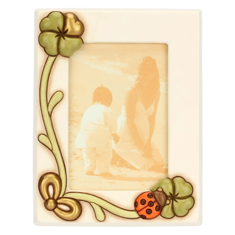 THUN C3094H90 Medium Four-Leaf Clover Photo Frame, photo size 9.2x13.6 cm