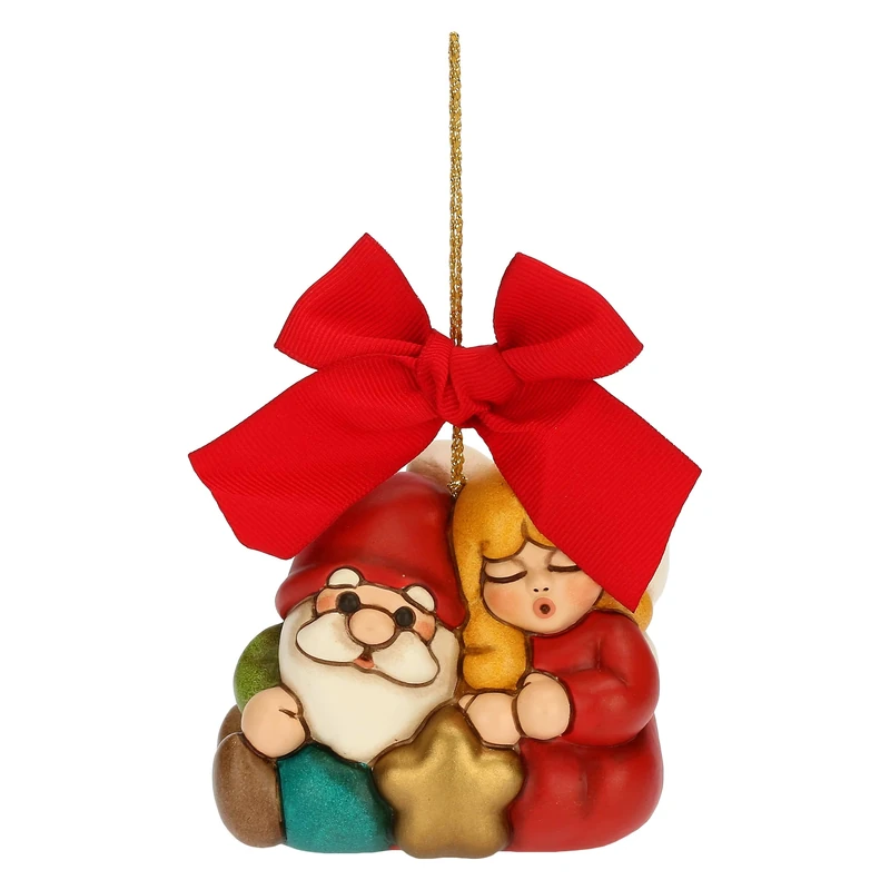 THUN, Sheila and Oliver Fairy Queen Christmas Decoration, Hand-Decorated Ceramic, Maxi Version, 8 x 5 x 7.5 cm H