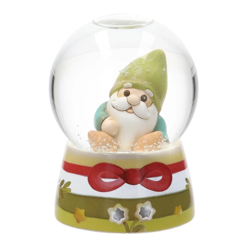 THUN - Boule de Neige with Oliver Gnome in Resin, Ceramic and Glass, Magic Forest Line, 8 cm - Image 1
