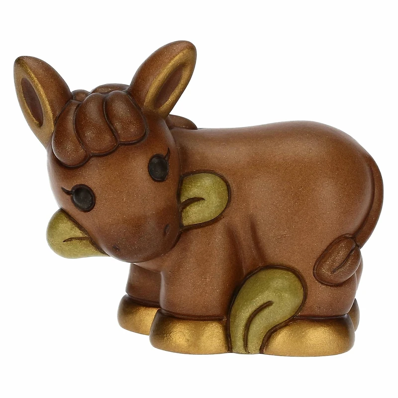 THUN - Hand-Decorated Ceramic Mule, Classic Nativity Line, Christmas Home Decoration, 6.8 x 4 x 5.5 cm h