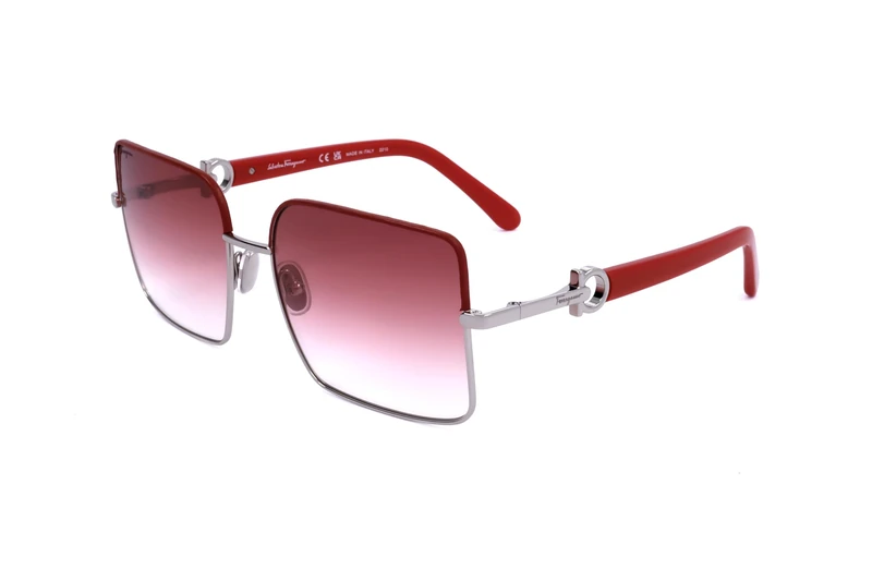 FERRAGAMO SF302SL 049 SILVER/BURGUNDY 60/18/140 FEMALE Sunglasses