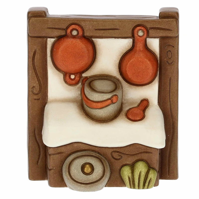 THUN - Ceramic Pot Counter Decorated by Hand, Classic Nativity Line, Christmas Home Decorations, 8 x 4.3 x 9.2 cm h