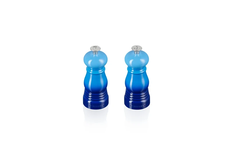 Le Creuset Classic Salt and Pepper Mill Set, Personal Use, Chip-Resistant ABS Plastic, Anti-Corrosion, 11 cm, Azure, 44900112200000
