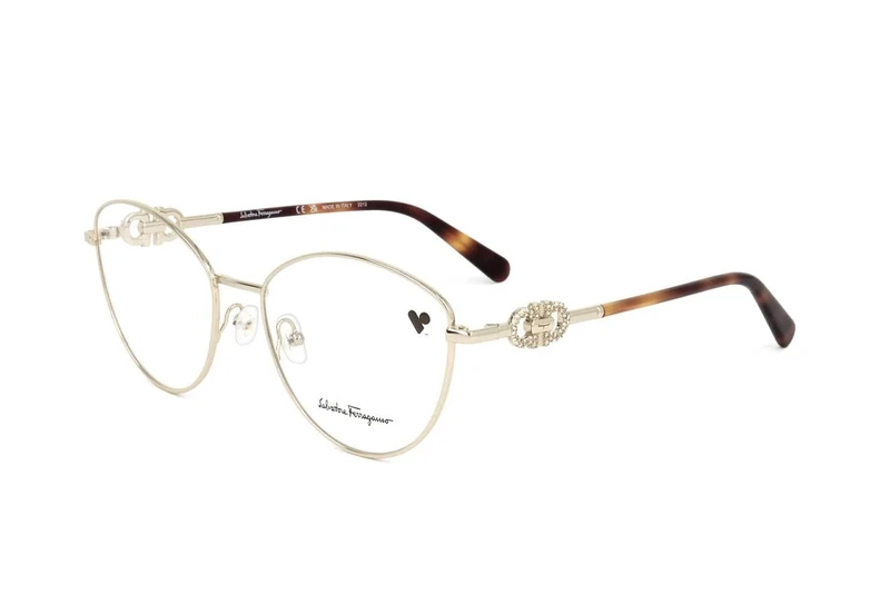 Salvatore Ferragamo SF2220R SF2220R 717 shiny gold vista Women's Steel, Standard, 55