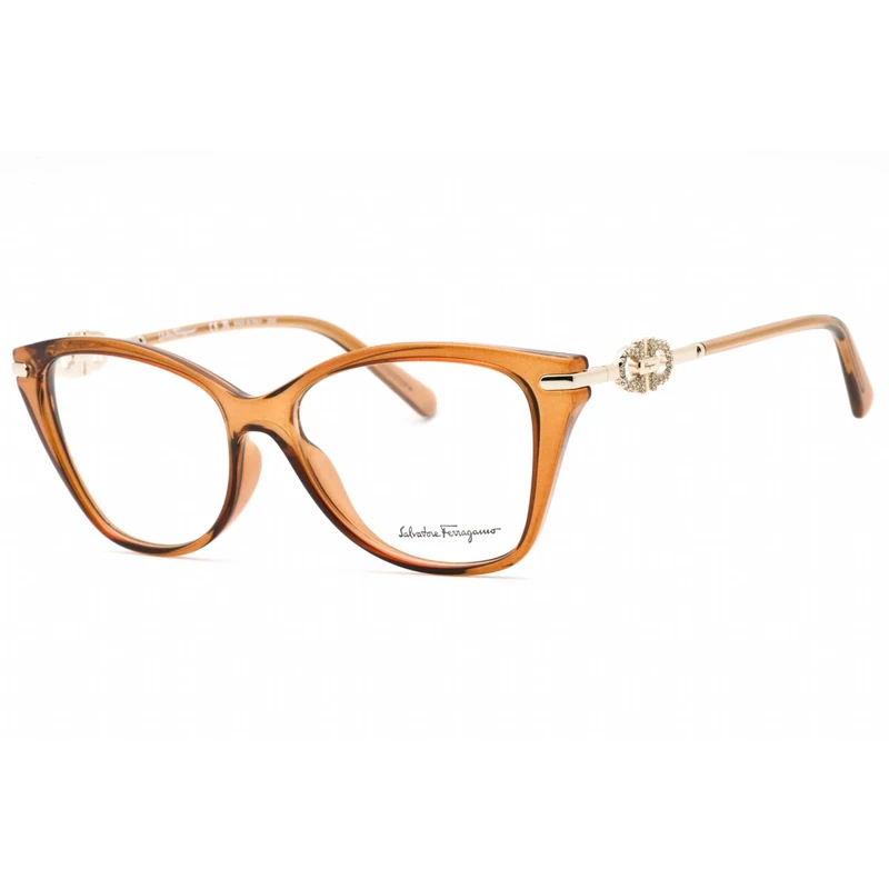 Salvatore Ferragamo SF2937R SF2937R 261 transparent caramel vista Women's Acetate, Standard, 54