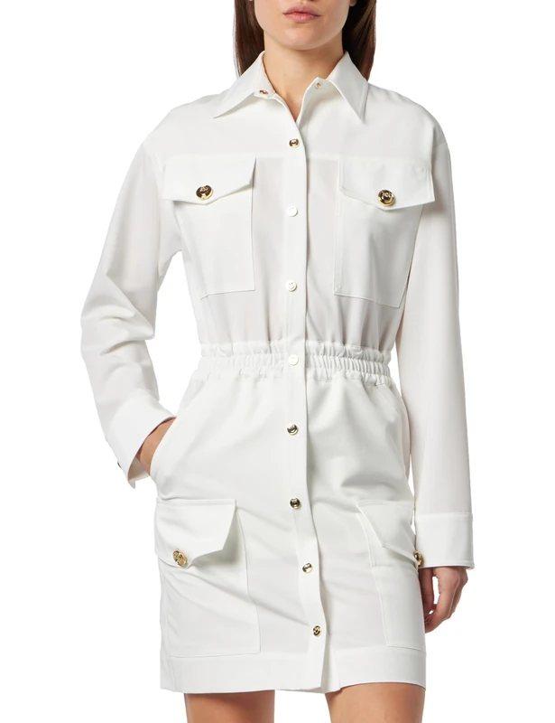 Pinko Women's Signum Giacca Punto Stoffa Scu Casual Dress, Z05_Bianco-biancaneve, 52