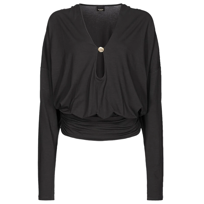 Pinko Women's MAGA Jersey Fluid Blouse, Z99_Black Limousine, L