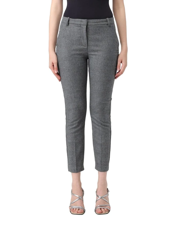 Pinko Women's Beautiful Diseg Flannel Pants - Iz9 Gray/Black XL