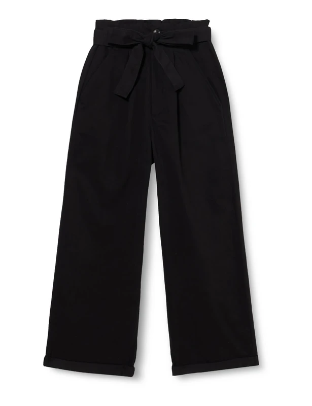 Pinko Women's Rudy Washed Cotton Trousers Pants, Z99_Black Limousine, 6