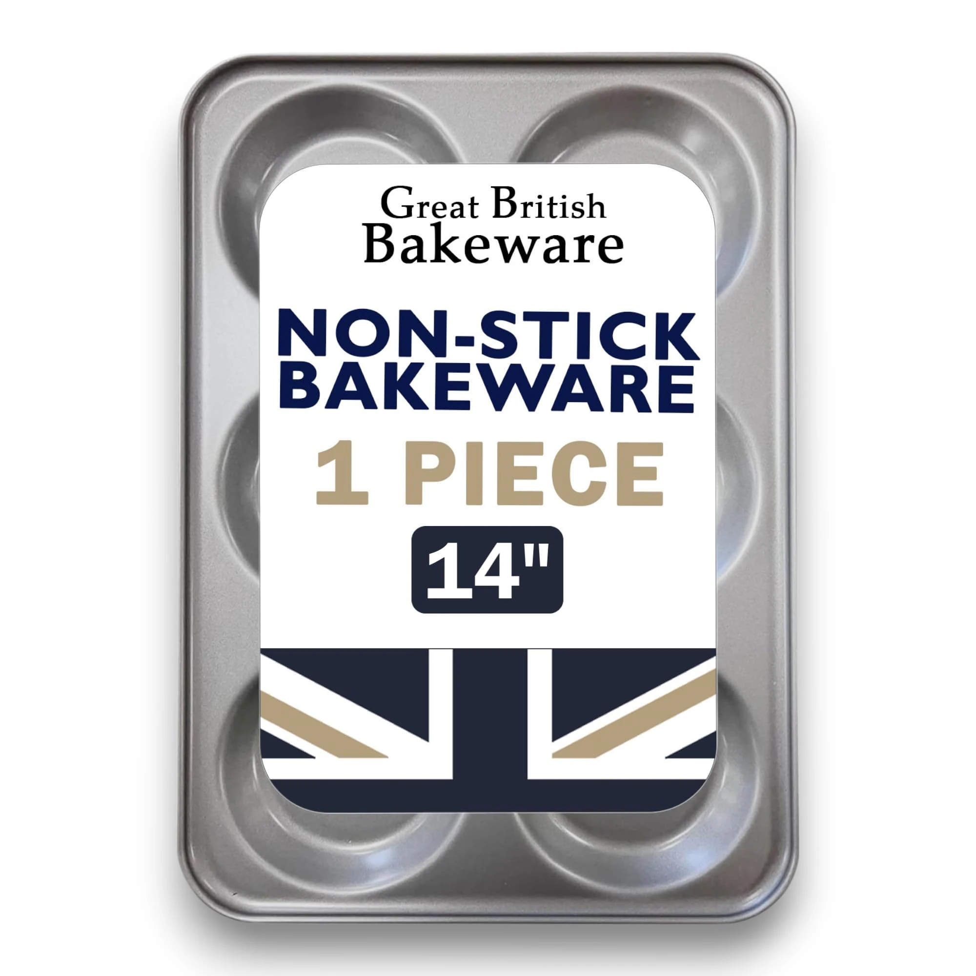 Chabrias Ltd 6 Cup Large Yorkshire Pudding Tray, Non-Stick Baking Tin for Traditional Roasts, Heavy Duty, Easy Clean, Oven Safe, Made in England, Ideal for Crispy and Even Bakes