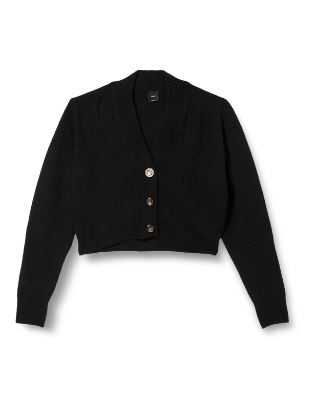 Pinko Mollusco Cardigan Felted Stret Sweater - Black Limousine M