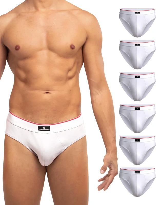 DANISH ENDURANCE Mens Briefs, Underwear Man, Soft Cotton Underpants, Y Fronts for Men, Multipack, 6 Pack, White, 3XL