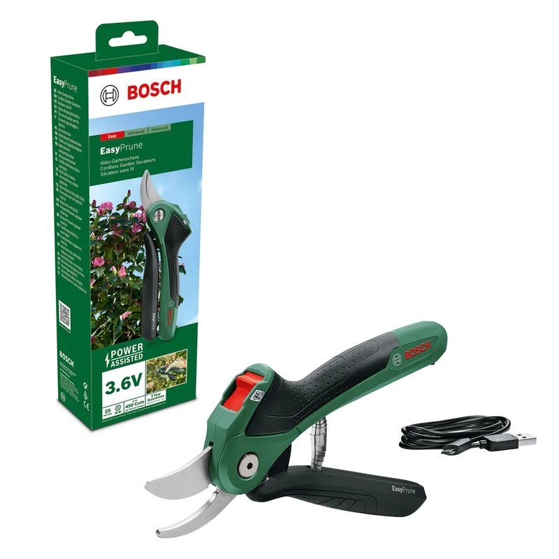 Bosch EasyPrune Cordless Secateurs - 3.6V Battery Garden Shears