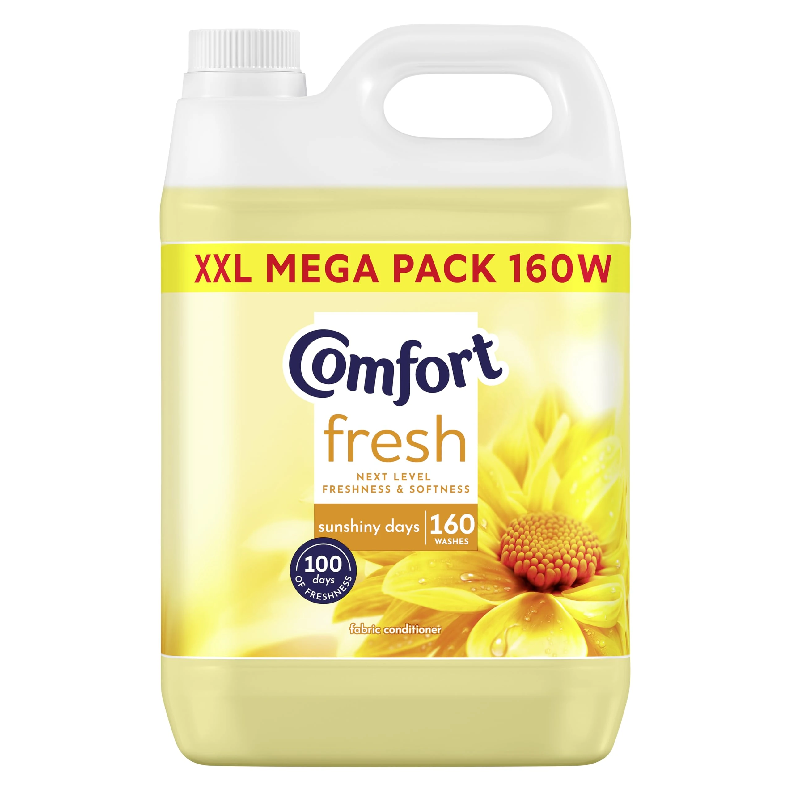 Comfort Fresh Sunshiny Days Fabric Conditioner Softener with Motion-Activated Fragrance Technology 100 Days of Freshness 160 washes (4.8 L)