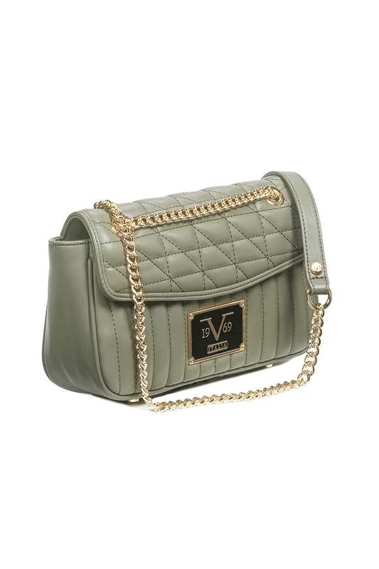 19V69 ITALIA Women's Luliana Silver Shoulder Bag, Taupe, 26 cm x 15 cm x 7 cm