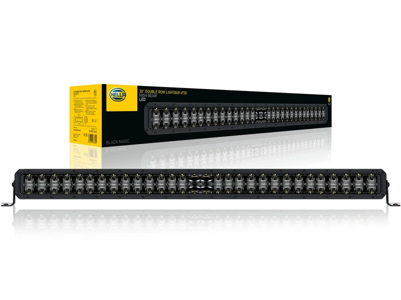 HELLA 1FJ 358 196-411 LED-High Beam Headlight - Black Magic Tough Lightbar 30" - 12/24V - 7900lm - double row - Reference number: 45 - ECE - Crystal clear - Cable: 2000mm - Front