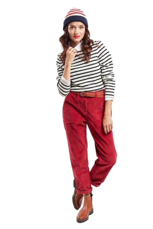 Armor Lux Women's Ml Sweater, Natural/Black, L