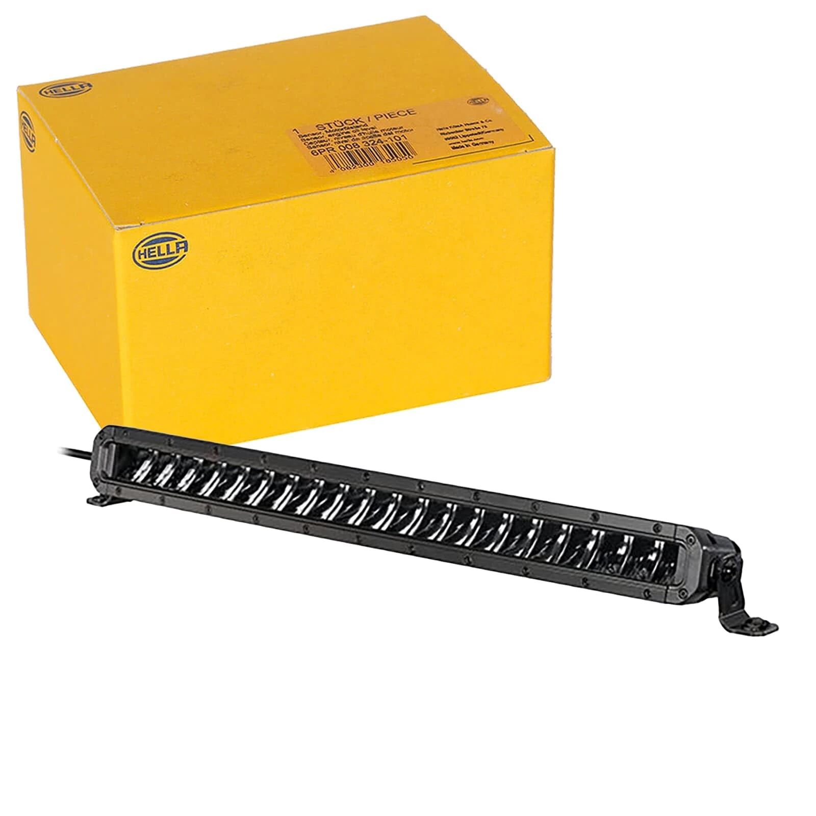 HELLA 1GJ 358 197-501 LED-Worklight - Black Magic Slim Curved Lightbar 20" - 12/24V - Slim - 6000lm - Mounting/Screw Connection - Vertical - Off-Road Lighting - Cable: 2000mm - Plug: Open Cable Ends