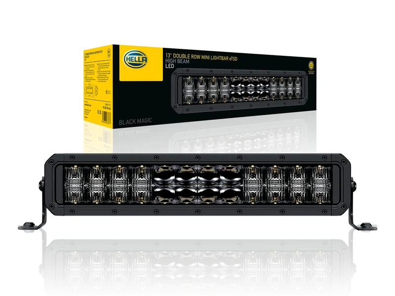 HELLA 1FJ 358 196-461 LED-Spotlight - Black Magic Double Row Lightbar 13" - 12/24V - 3800lm - Dual Version - Reference Number: 40 - Mounting/Screw Connection - ECE-R149 - Cable: 2000mm - Front