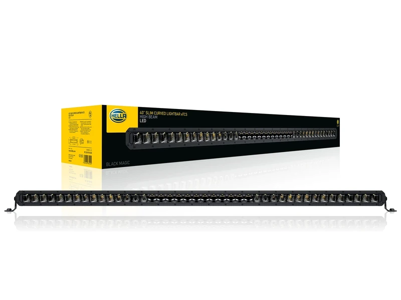 HELLA 1FJ 358 196-521 LED-Spotlight - Black Magic Slim Curved Lightbar 40" - 12/24V - 6800lm - Slim/Arched - Reference Number: 50 - Mounting/Screw Connection - ECE - Cable: 2000mm - Front