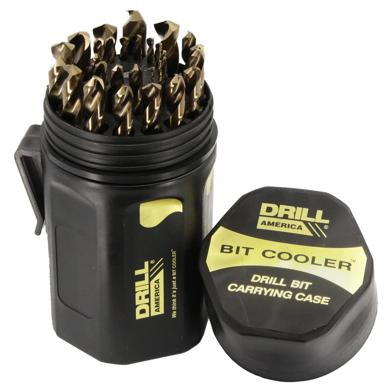 Drill America 25 Piece Metric Cobalt Drill Bit Set in Round Case, Heavy Duty, Gold Oxide Finish for Drilling Metal, Wood, Plastic, Sizes 1mm to 13mm by 0.5mm, DWDCO Series ZMD/A4025-CO-PC