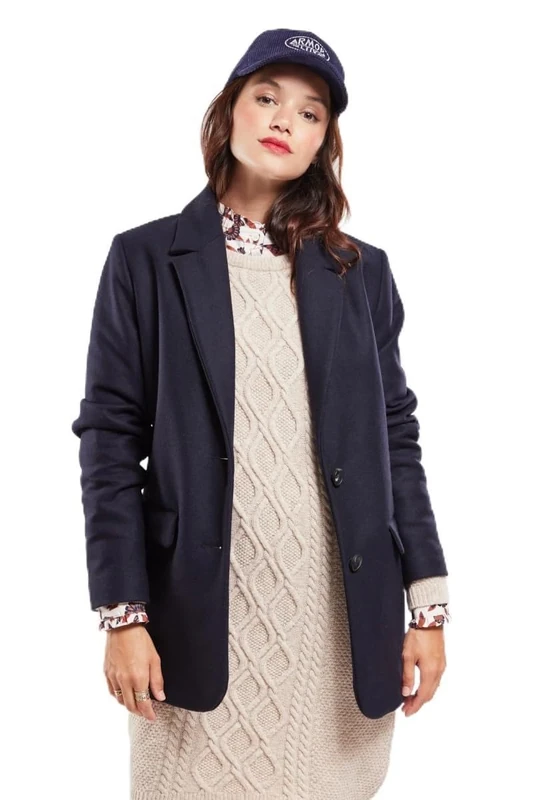 Armor Lux Women's Blazer, Seal, 8