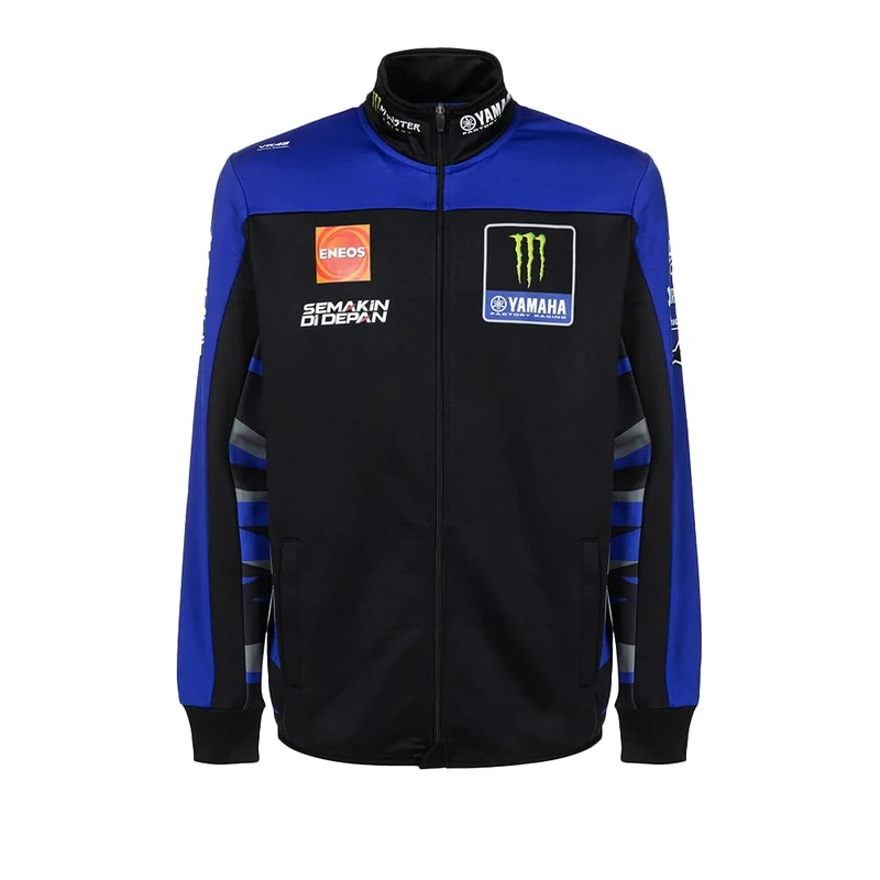 VR46 Men's 2023 Yamaha Team Replica Fleece, Black Blue, L