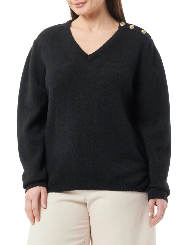 Armor Lux Women's V-Neck Over Sweater, Seal, L