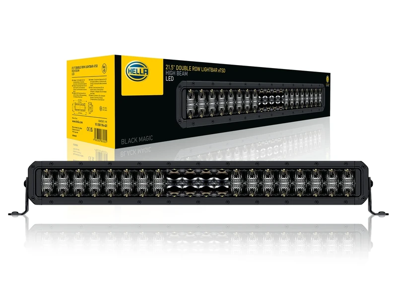 HELLA 1FJ 358 196-401 LED-Spotlight - Black Magic Double Row Lightbar 21.5" - 12/24V - 5500lm - Dual Version - Reference Number: 45 - Mounting/Screw Connection - ECE - Cable: 2000mm - Front