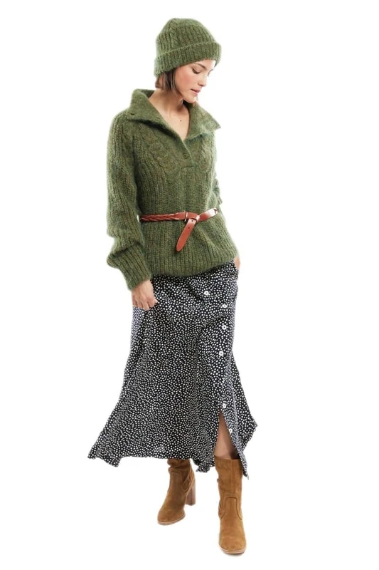 Armor Lux Women's Jupe Longue Skirt, Imprimé Pois Seal, 12