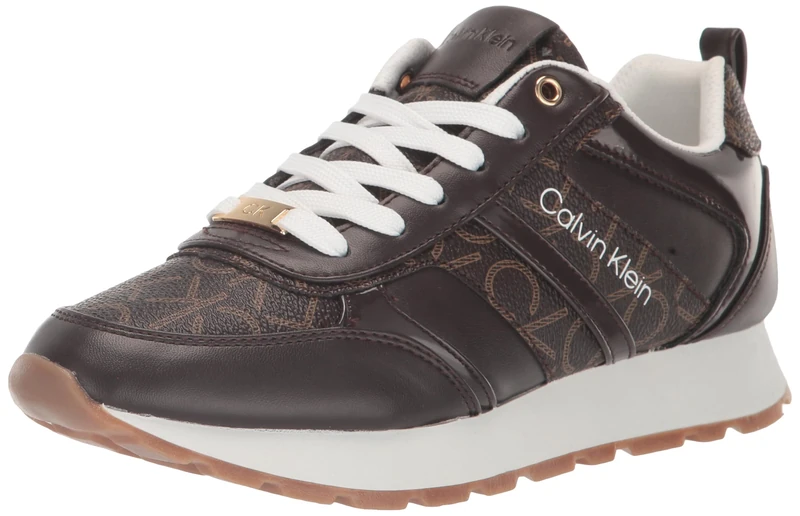 Calvin Klein Women's Carlla Sneaker, Brown Multi 211, 6 UK