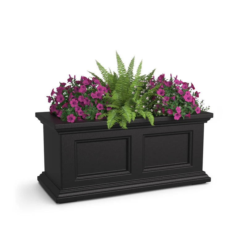 Mayne Fairfield 2-Foot Window Box – Self-Watering, Weather-Resistant Planter for Flowers – Durable Design for Outdoor Use, Perfect for Windows, Railings, or Fences