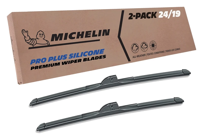 Michelin 40-2419SPBA Pro Plus Silicone Twin Pack 24 & 19 inch Wiper Blade Fits Select Volkswagen, Chevrolet, Ford, BMW, Dodge, Honda, Mazda, Lexus, Infiniti, Model Years (2 Pack)