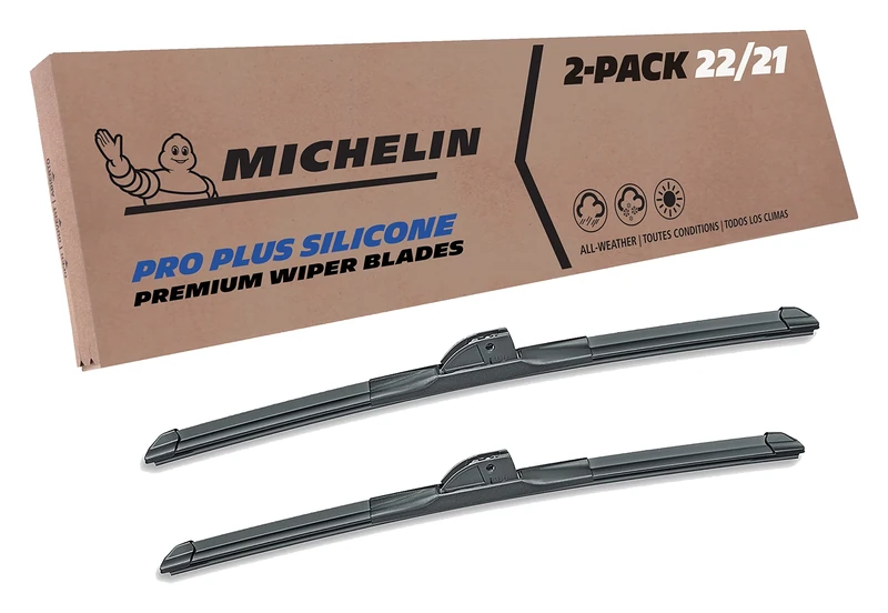 Michelin 40-2221SPBA Pro Plus Silicone Twin Pack 22 & 21 inch Wiper Blade Fits Select Jeep, Toyota, Dodge, Honda, Chevrolet, Ford, Cadillac, Nissan, Porsche, Saturn, Model Years (2 Pack)