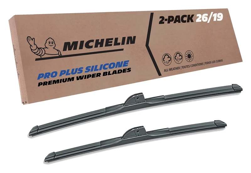 Michelin 40-2619SPBA Pro Plus Silicone Twin Pack 26 & 19 inch Wiper Blade Fits Select Honda, Toyota, Subaru, Acura, BMW, Chrysler, Nissan, Audi, Jaguar, Mitsubishi, Model Years (2 Pack)