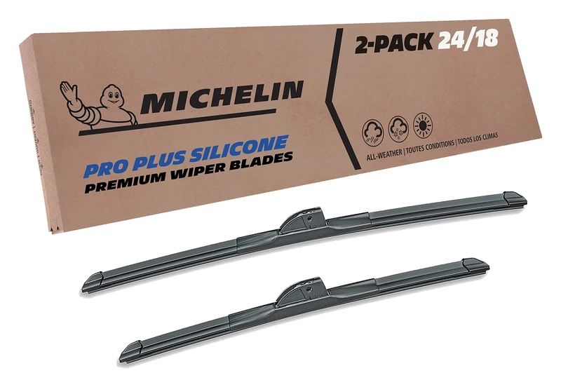 Michelin 40-2418SPBA Pro Plus Silicone Twin Pack 24 & 18 inch Wiper Blade Fits Select Chevrolet, Nissan, Mazda, Toyota, Kia, Hyundai, Subaru, Jeep, GMC, Buick, Model Years (2 Pack)