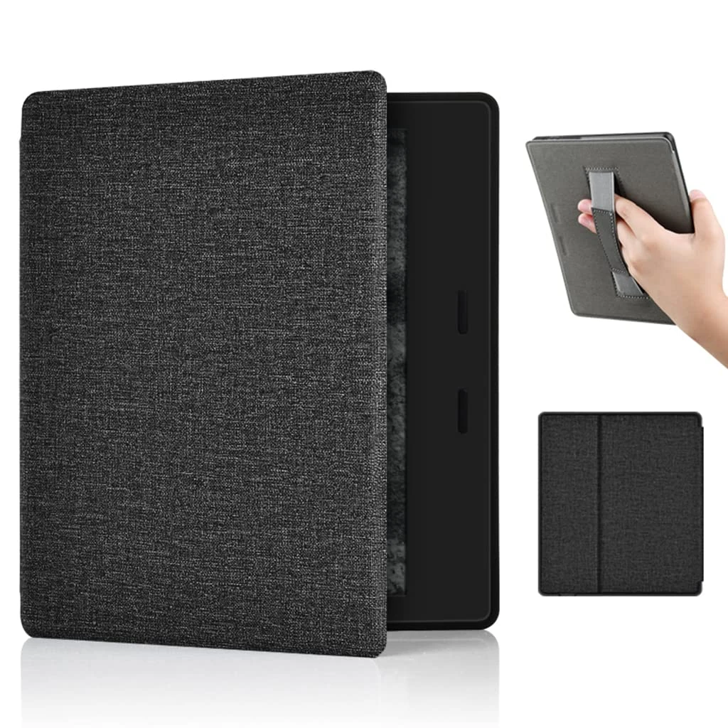 Zcooooool Kindle Oasis Fabric Cover Case With Hand Strap for 7" Oasis (10th & 9th Gen, 2019/2017) - Anti-slide Design