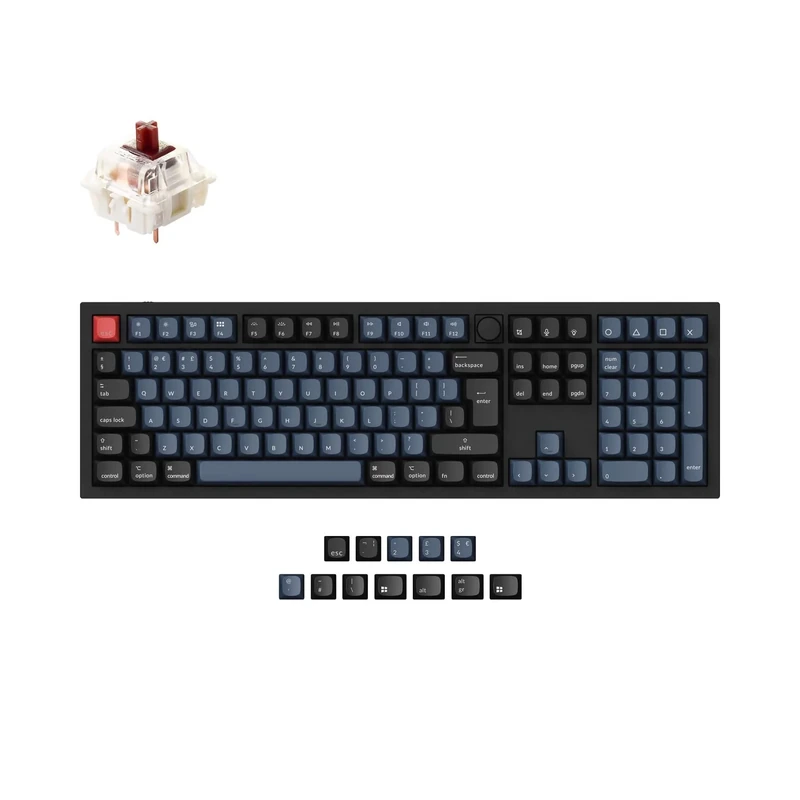 Keychron Q6 Full Size Custom Mechanical Keyboard, ISO-UK-Layout Wired RGB Backlight QMK/VIA Programmable Macro Knob, Hot Swappable Gateron G Pro Brown Switch for Mac Windows Linux
